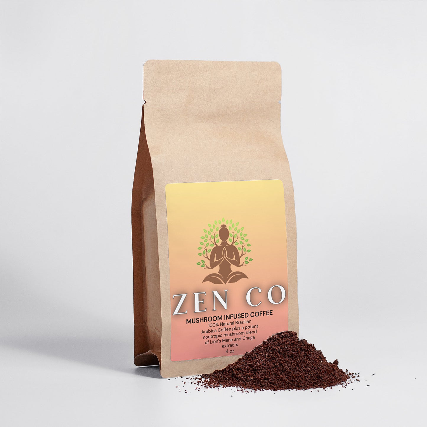 Zen Co Wellness™ - Lion’s Mane & Chaga infused coffee 4oz